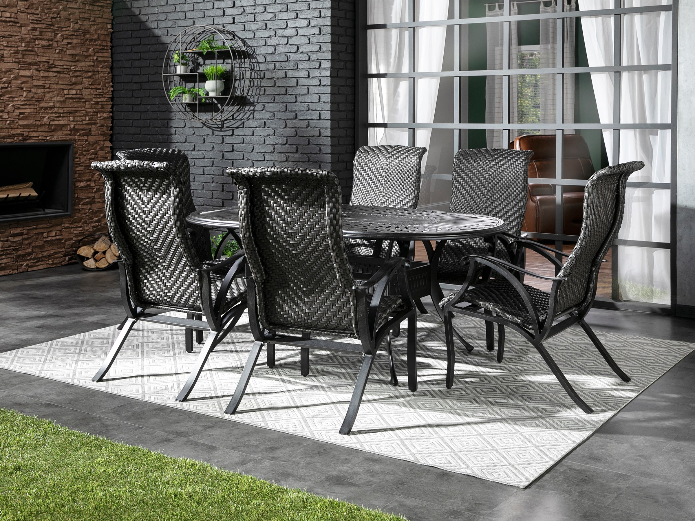 san tropez 7 piece patio dining set