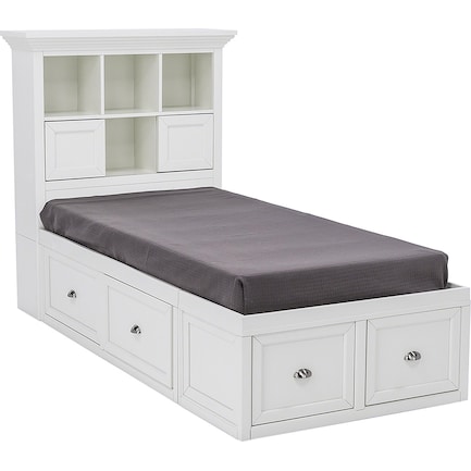 Direct Designs Spencer White Twin Bookcase Storage Bed