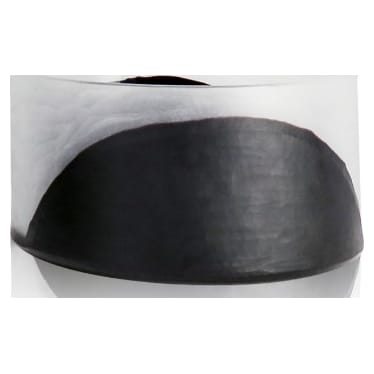 Short Frost and Black Glass Vase 10"W x 5"H