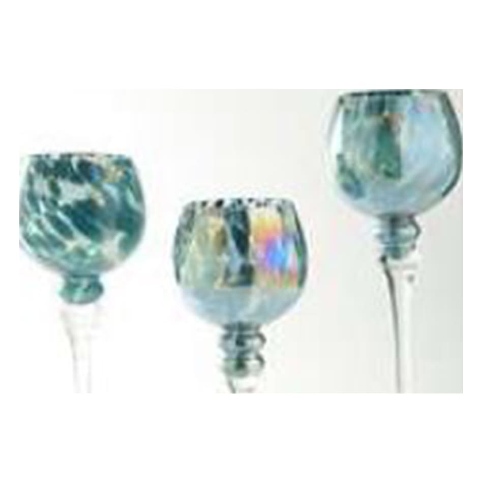 dmst blue candleholder candle set  