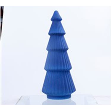 Large Matte Cobalt Mercury Glass Christmas Tree 8"W x 21"H