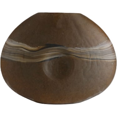 Large Brown and Cream Glass Vase 18"W x 13"H