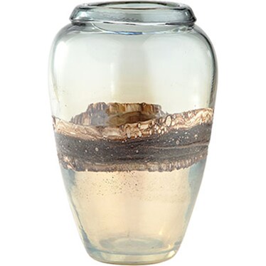 Medium Gold and Brown Vase 7"W x 10.5"H