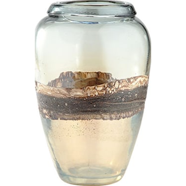 Medium Gold and Brown Vase 7"W x 10.5"H