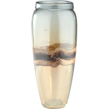 Tall Gold and Brown Vase 5.5"W x 13.5"H