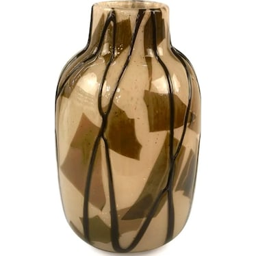 Brown Multi-Colored Glass Vase 9"W x 15"H