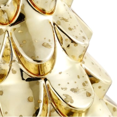Medium Gold Mercury Glass Xmas Tree 6.7"W X 14"H