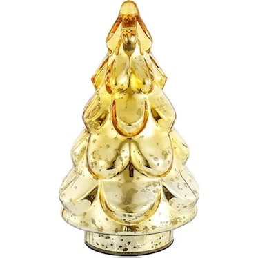 Small Gold Mercury Glass Xmas Tree 6.7"W X 10.6"H