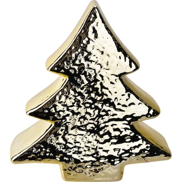 Small Gold Mercury Glass Xmas Tree 9"W X 9.5"H