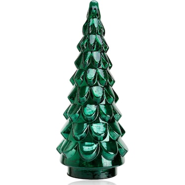 Large Green Mercury Glass Christmas Tree 8.3"W X 21.7"H