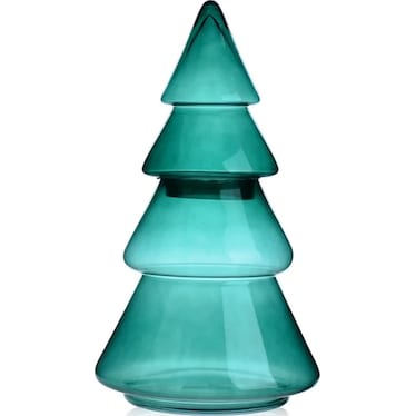Large Green Glass Xmas Tree 9"W X 16"H