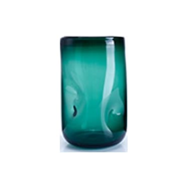 Medium Green Glass Vase 5.9"W x 10.6"H