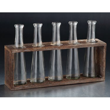 Vases In A Wood Frame 6"W x 6.5"H