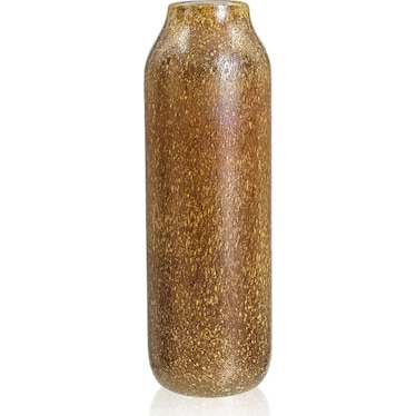 Tall Amber Glass Vase 5"W x 15"H