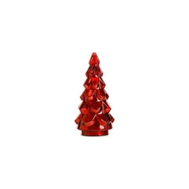 Medium Red Mercury Glass Xmas Tree 6.7"W X 14"H