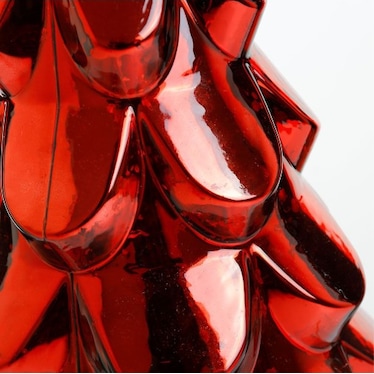 Small Red Mercury Glass Xmas Tree 6.7"W X 10.6"H