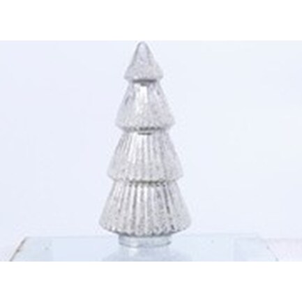 Large Luster Textured Mercury Glass Christmas Tree 7"W x 14.5"H
