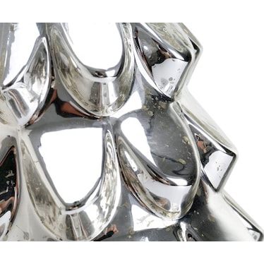 Medium Silver Mercury Glass Xmas Tree 6.7"W X 14"H