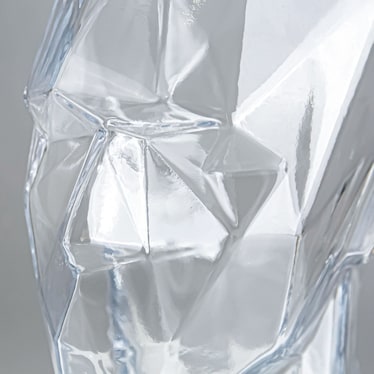 Clear Glass Head Vase 7.5"W x 9"H