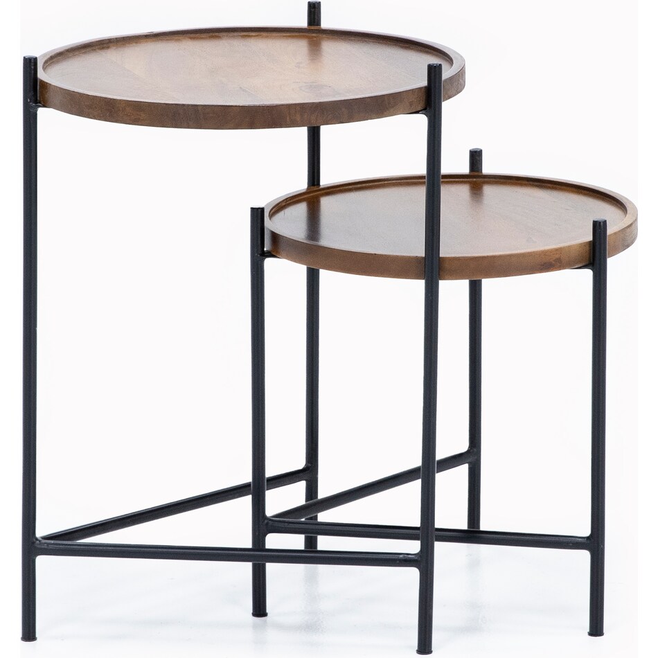 dove black frame and natural top chairside table iron  