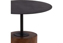 dove medium brown finish   black hardware end table brc  