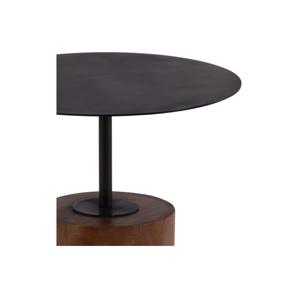 dove medium brown finish   black hardware end table brc  