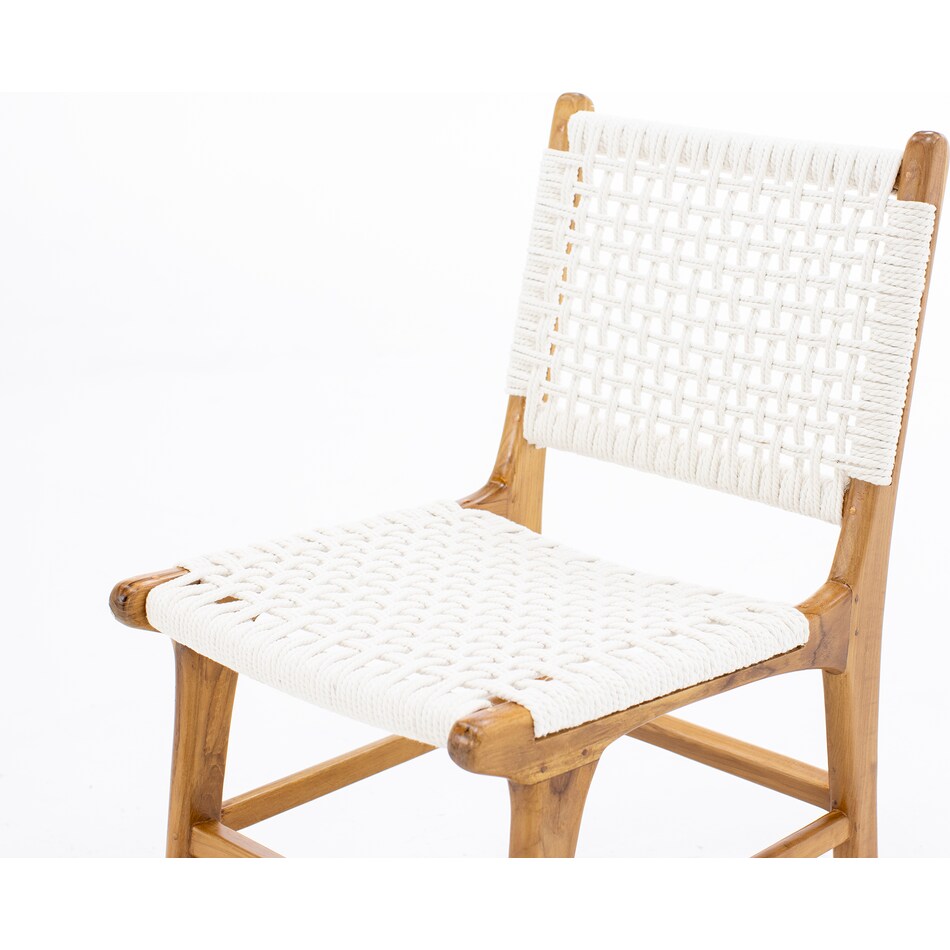dove natural white   cotton rope inch standard seat height side chair   