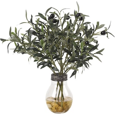 Olive Waterlook Greenery In Glass Vase 16"W x 18"H