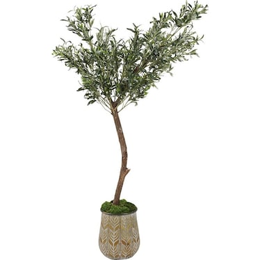 Olive Tree In Aged Copper Planter 5'H