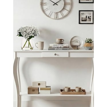 White Hydrangeas Waterlook In Glass Vase 11"W x 14"H