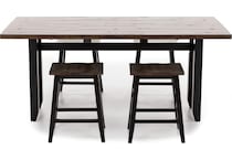 ecin black inch bar height table rectangle   