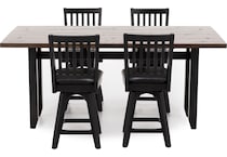 ecin black inch bar height table rectangle   