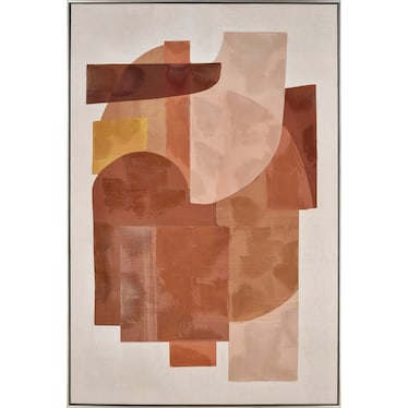 Ochre Abstract Framed Art 33"W x 48"H