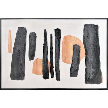 Black and Yellow Abstract Framed Art 71"W x 47"H