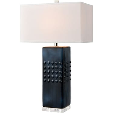 Blue Glaze Ceramic Table Lamp 30"H