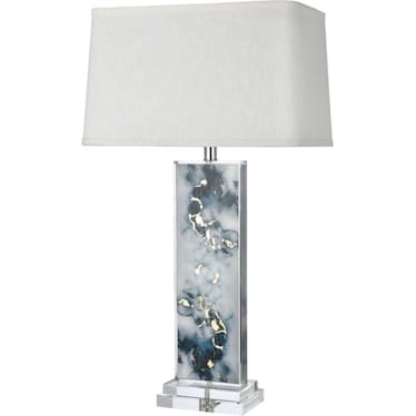 Blue and Gold Acrylic Table Lamp 31"H