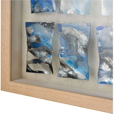 Blue Glass Framed Art 52"W x 37"H