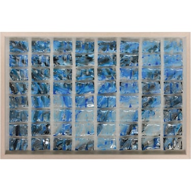 Blue Glass Framed Art 52"W x 37"H