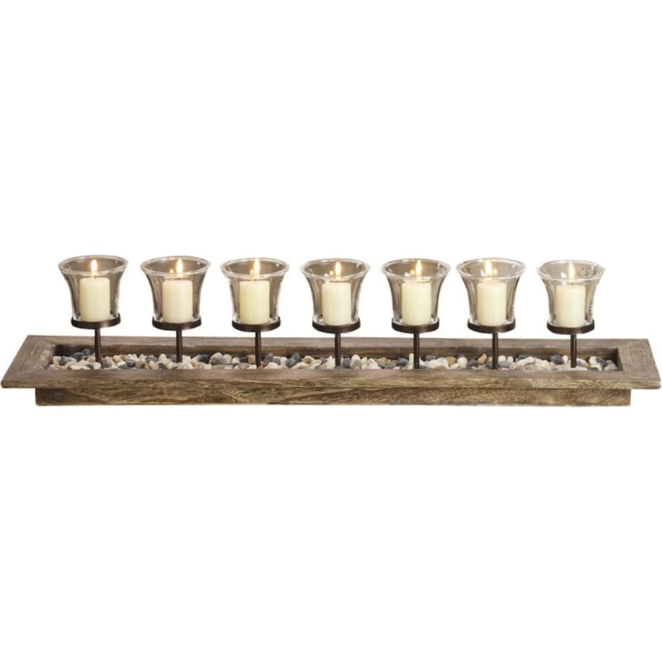 elkg brown candleholder candle   