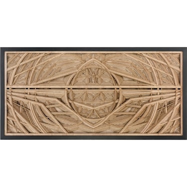 Dimensional Cut Wood Layers Framed Art 47"W x 24"H