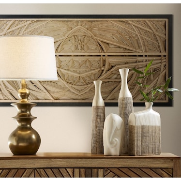 Dimensional Cut Wood Layers Framed Art 47"W x 24"H