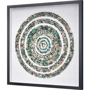 Green and Brown Agate Stone Framed Wall Art 23.5"W x 23.5"H