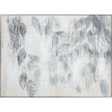 Black and White Abstract Leaves Framed Art 47.25"W x 25.5"H