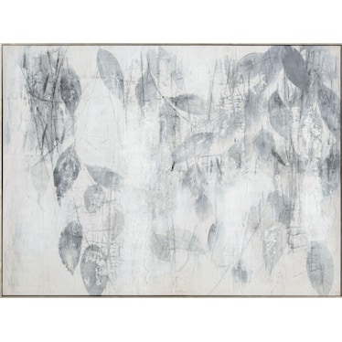 Black and White Abstract Leaves Framed Art 47.25"W x 25.5"H