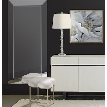 Grey and Gold Bloom II Framed Wall Art 24"W x 24"H