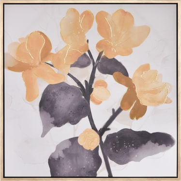 Yellow Flowers Framed Art 39"W x 39"H