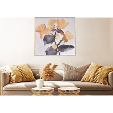 Yellow Flowers Framed Art 39"W x 39"H