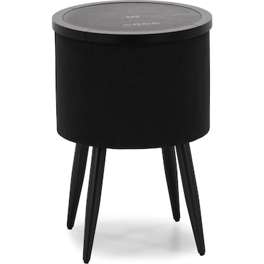 Halo Round Smart End Table in Black