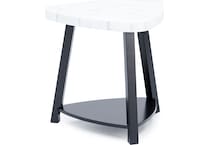 elmt marblestone white end table trl  