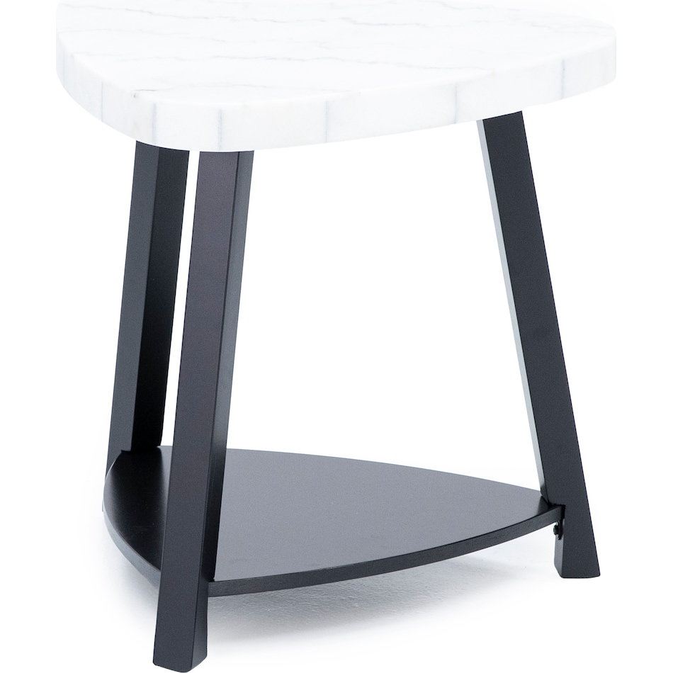 elmt marblestone white end table trl  